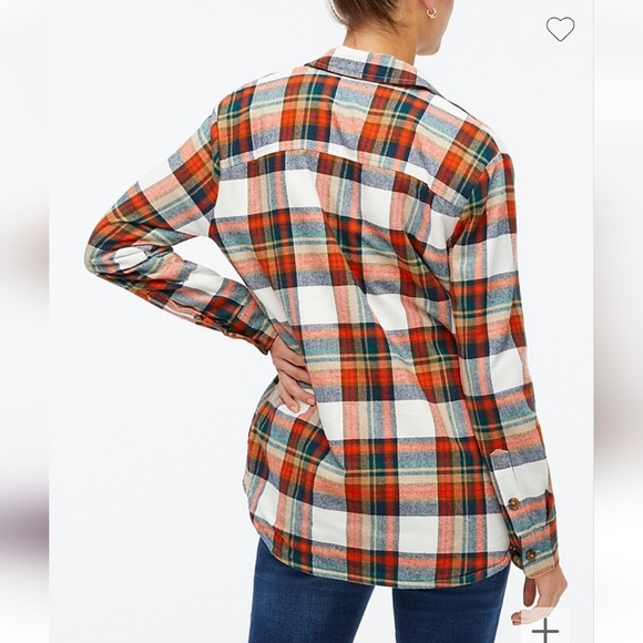 J. Crew Sherpa Lined Oversized Plaid Flannel Shacket - Picture 16 of 16